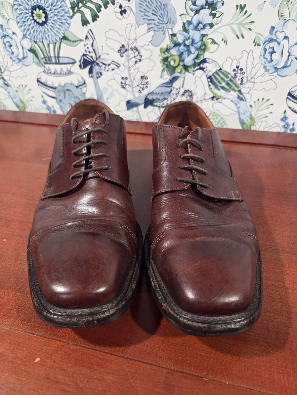Johnston & Murphy Made in Italy Brown Leather Cap Toe Oxfords Men's 10